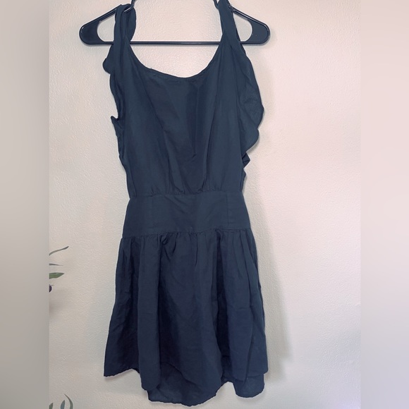 Free People Erin Black Mini Linen Dress Romper Size Women’s XS - Picture 4 of 8